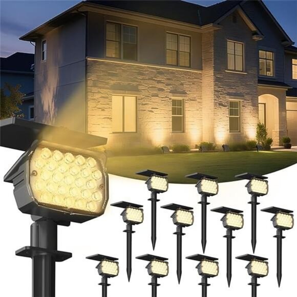 Solar Spotlight Outdoor, IP67 Waterproof Solar Landscape Spot - Picture 7 of 7